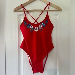 NWOT Juicy Couture Black Label Swimsuit with Embroidery